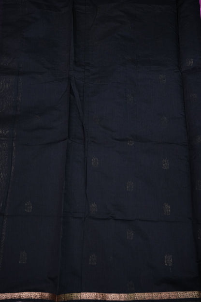 Maheshwari Silk Cotton Saree | Black With Pink