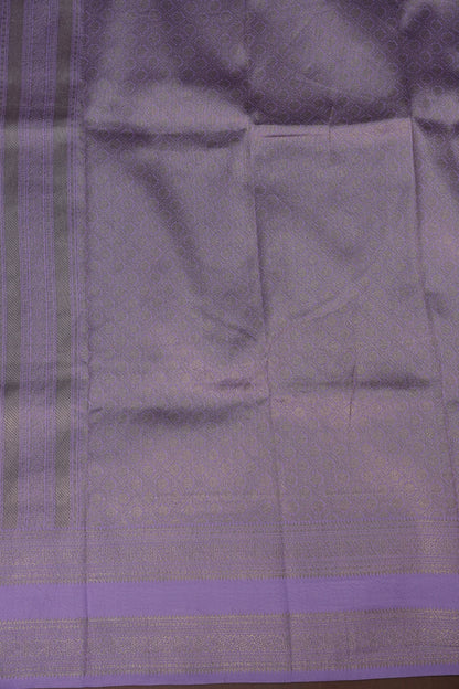 Rust Semi Silk Saree with Lavender Zari Border