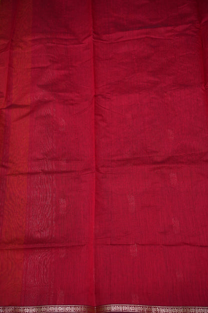 Maheshwari Silk Cotton Saree | Mustard With Red