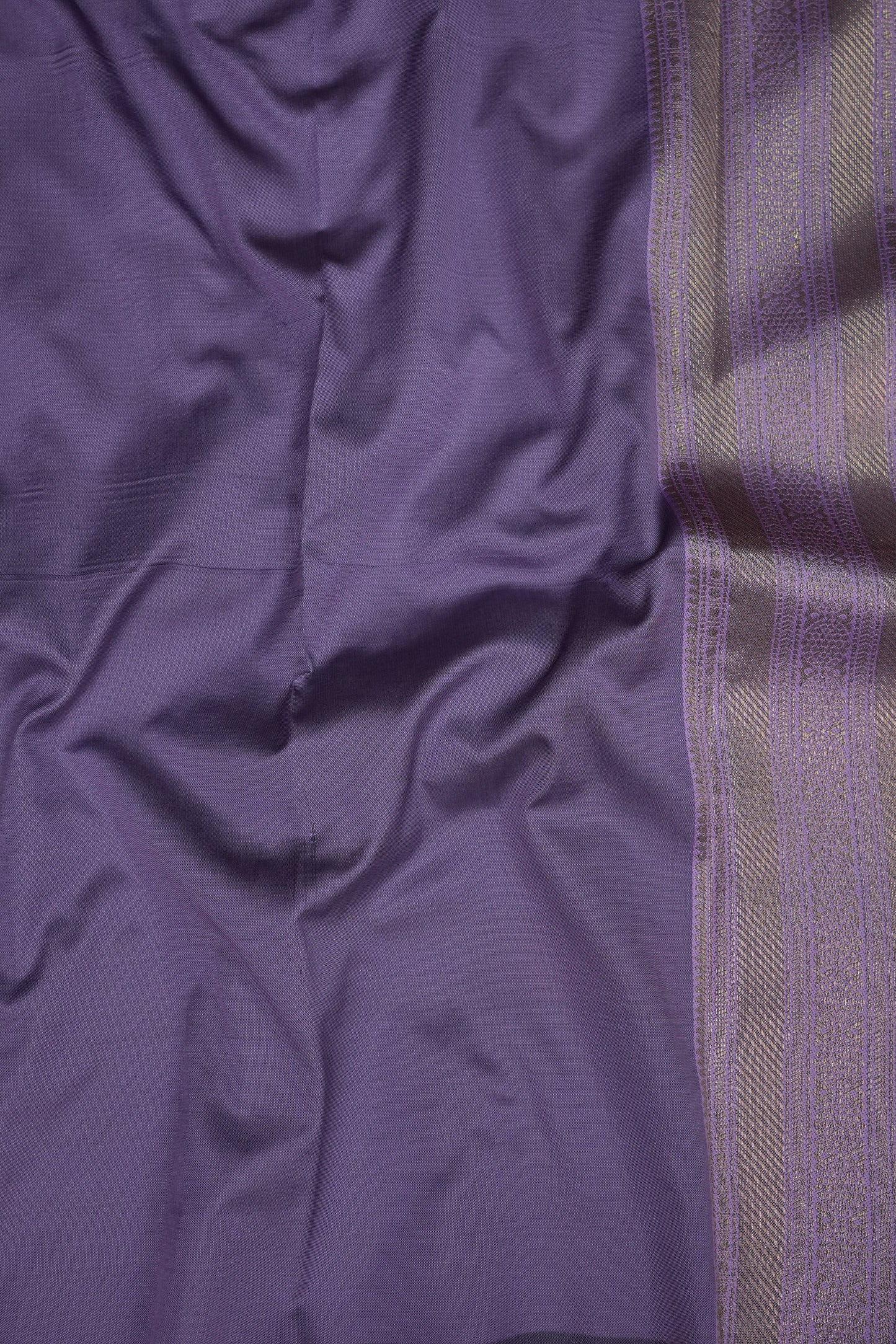 Rust Semi Silk Saree with Lavender Zari Border