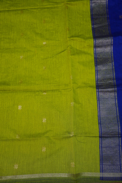 Maheshwari Silk Cotton Saree | Mustard With Red