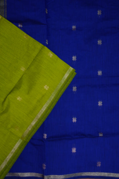 Maheshwari Silk Cotton Saree | Mustard With Red