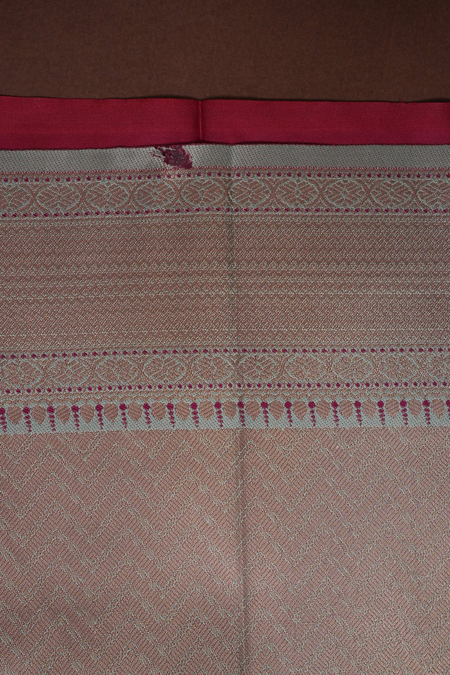 Pink Semi Silk Saree with Ice Blue Zari Border