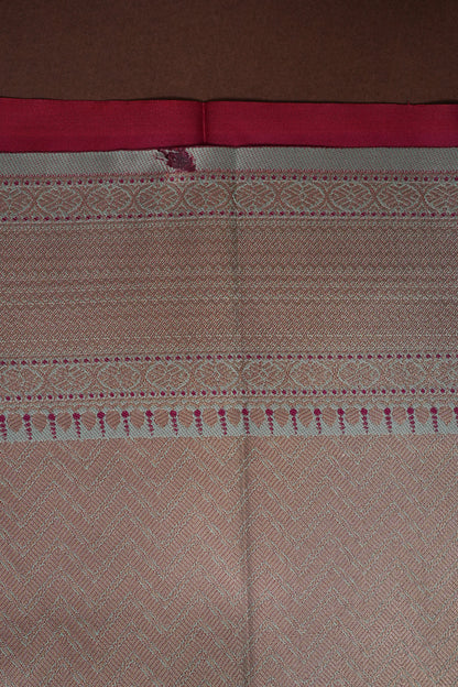 Pink Semi Silk Saree with Ice Blue Zari Border