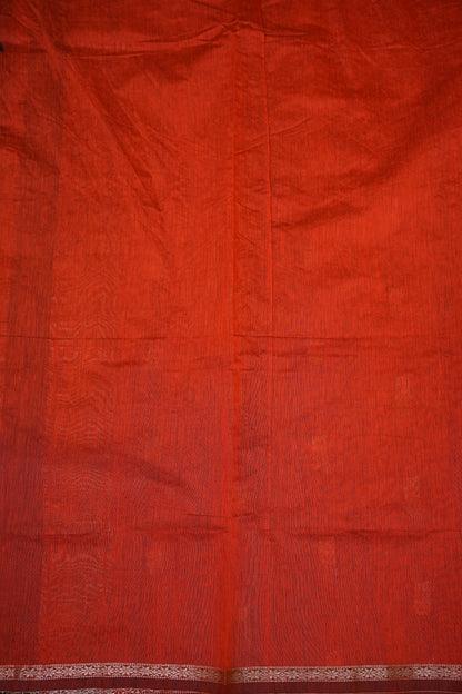 Maheshwari Silk Cotton Saree | Black With Orange