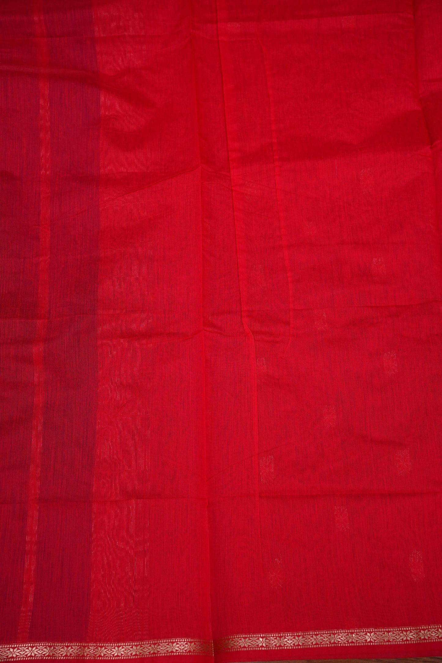 Maheshwari Silk Cotton Saree | Red with Purple