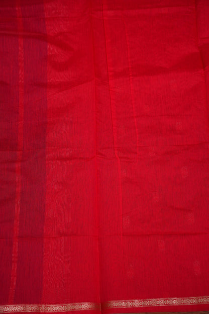 Maheshwari Silk Cotton Saree | Red with Purple