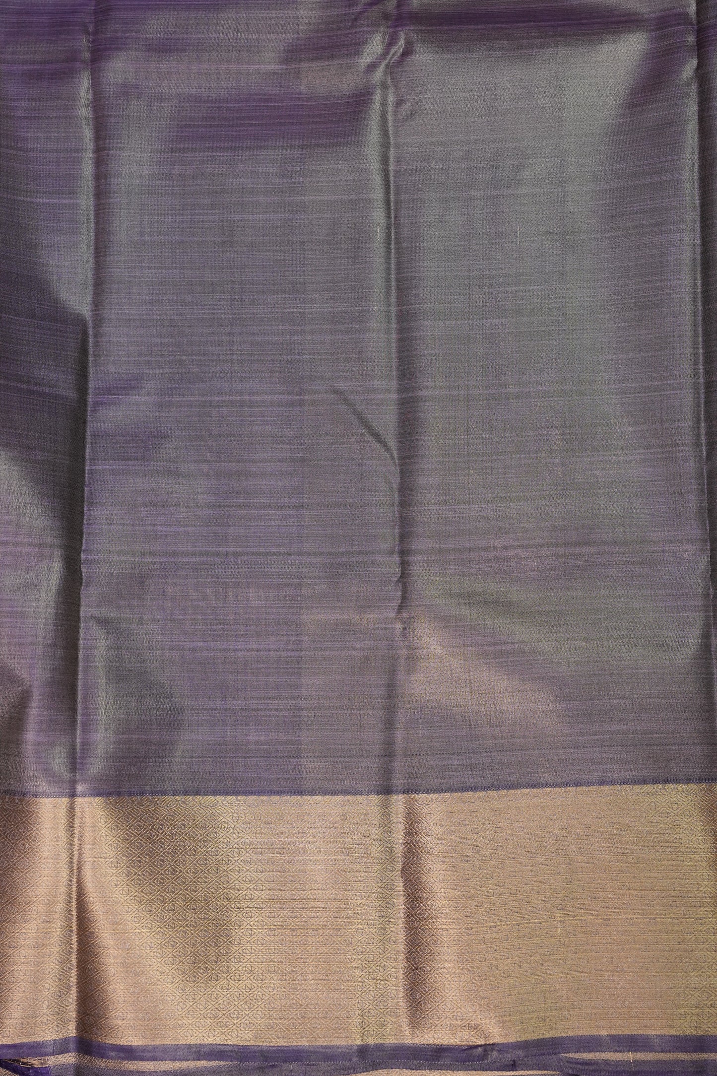 Digital Printed Semi Silk Saree - Muted Lavender Grey with Lime Yellow