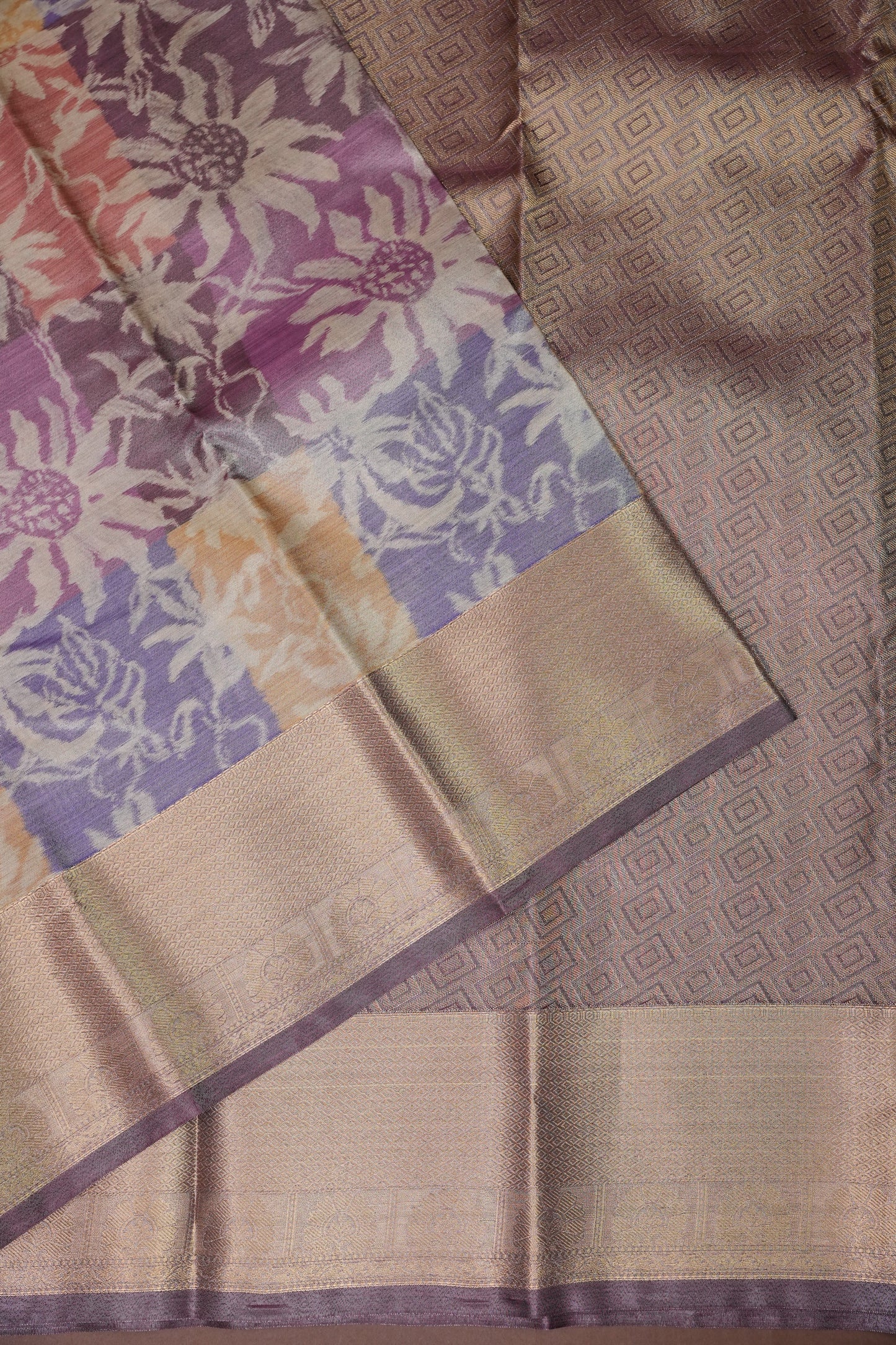 Digital Printed Semi Silk Saree - Pastel Multicolour
