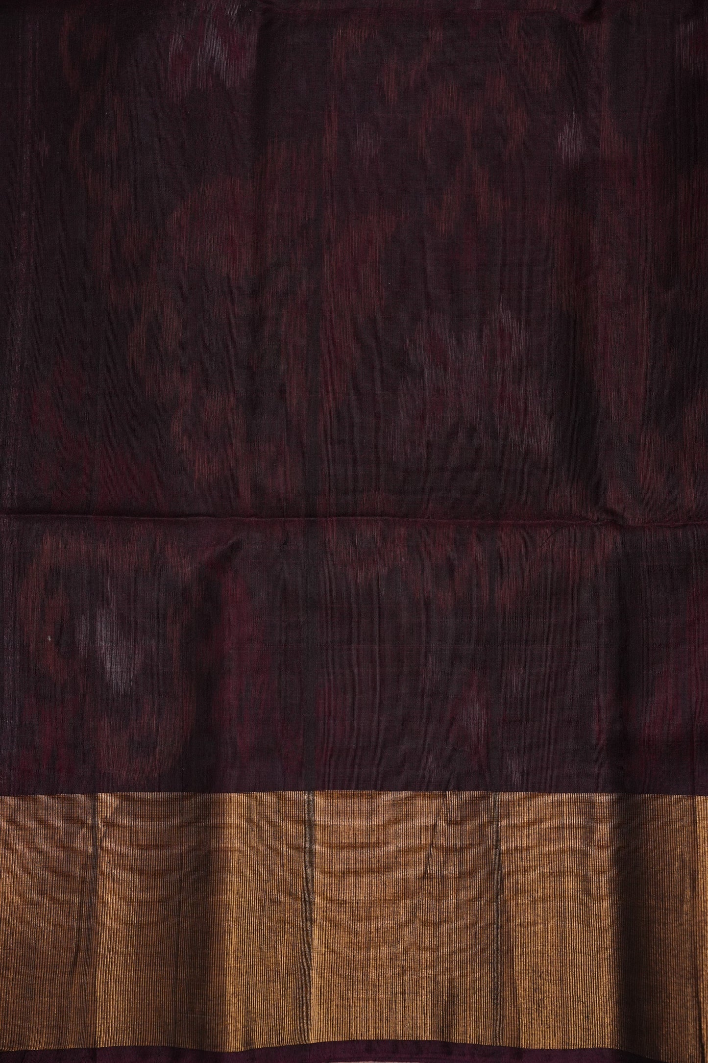 Pure Ikkat Silk Cotton Saree - Blue & Coffee