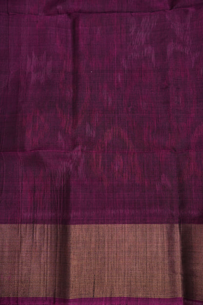 Pure Ikkat Silk Cotton Saree - Turquoise & Deep Purple