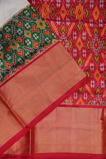 Pure Ikkat Soft Silk Saree - White