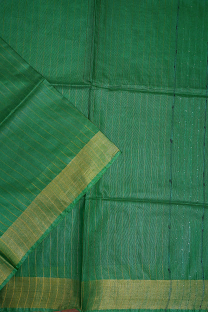 Semi Tussar Staple Saree – Sage Green