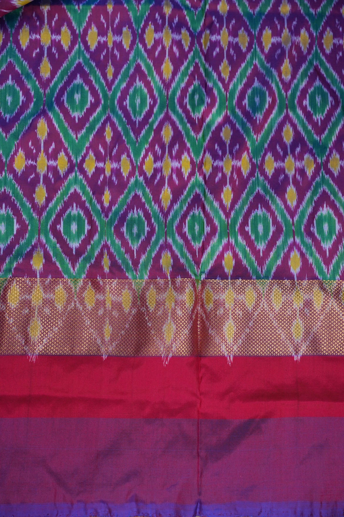Pure Ikkat Soft Silk Saree - White