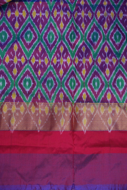 Pure Ikkat Soft Silk Saree - White