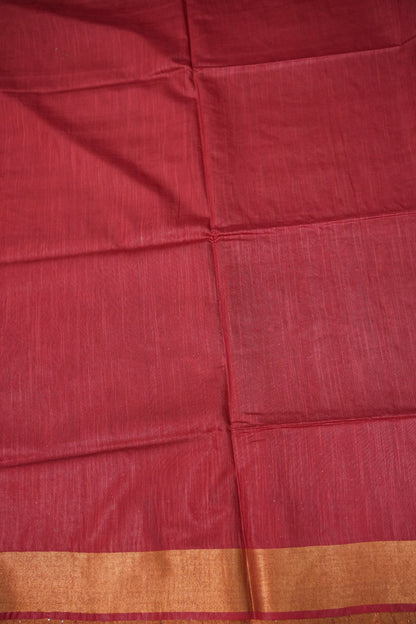 Semi Tussar Staple Saree – Maroon