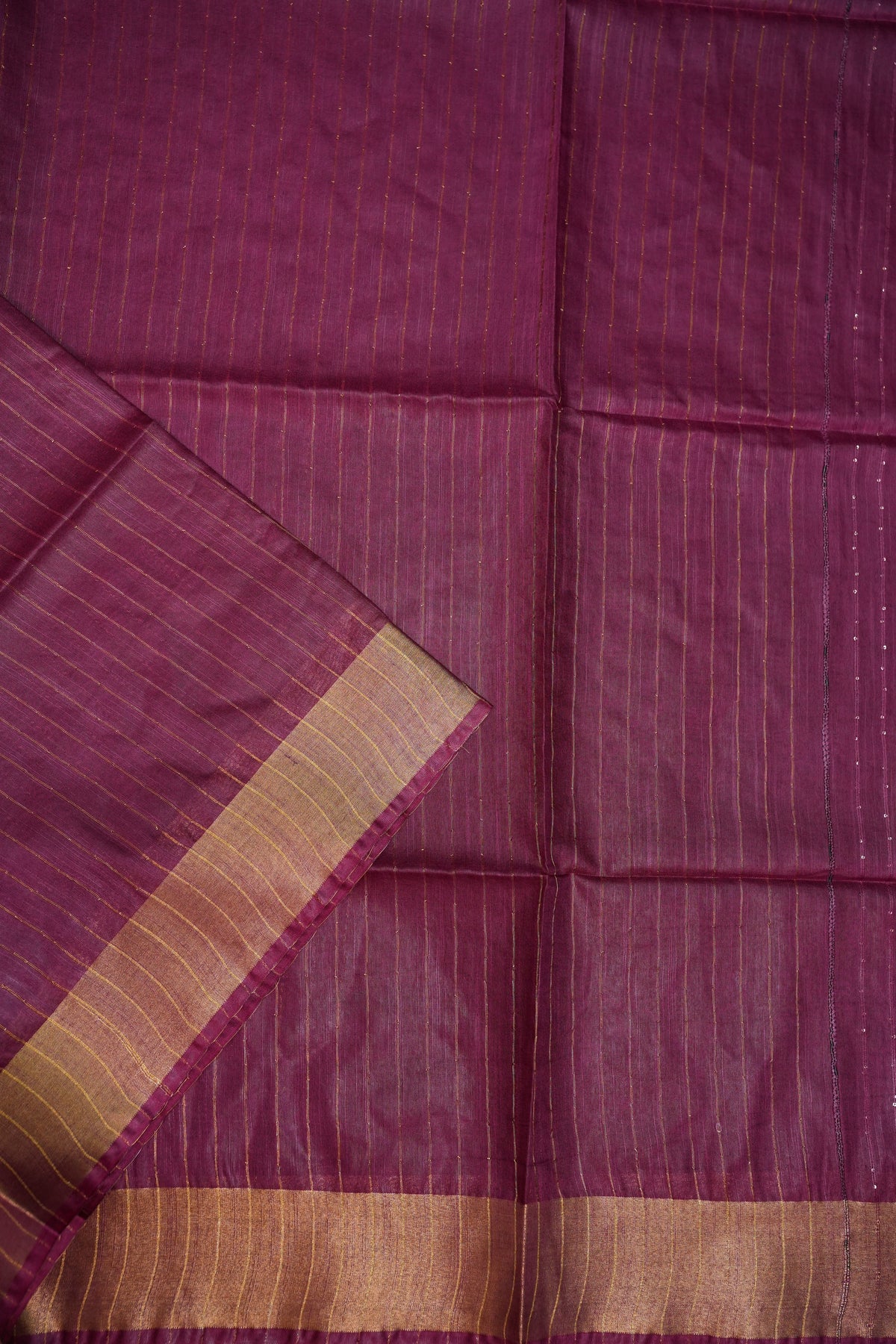 Semi Tussar Staple Saree – Deep Wine