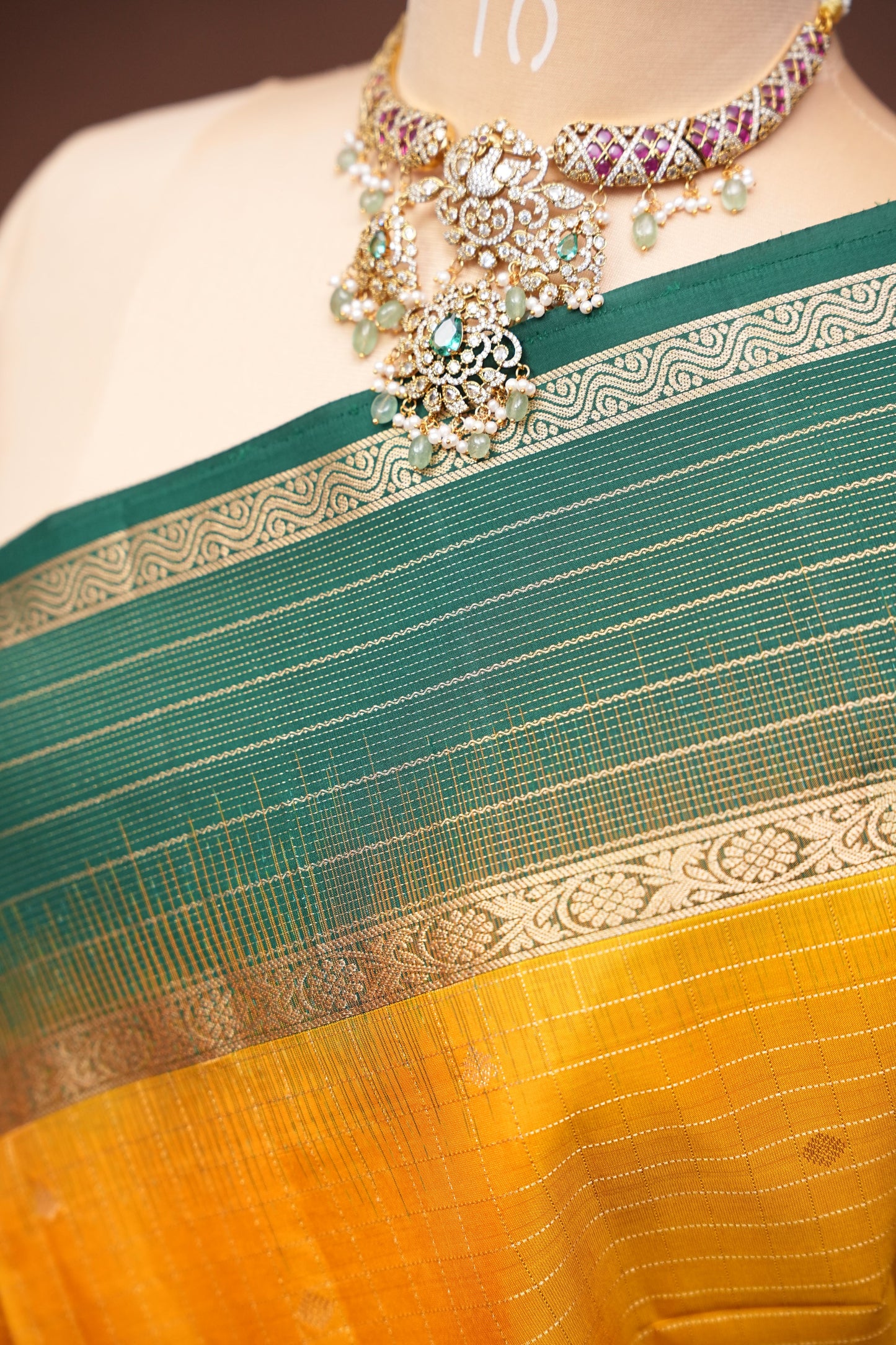 Pure Soft Silk Saree -  Yellow & Green