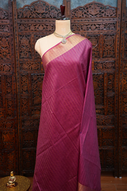Semi Tussar Staple Saree – Deep Wine