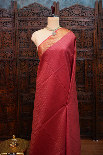 Semi Tussar Staple Saree – Maroon