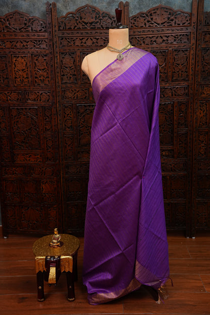 Semi Tussar Staple Saree – Purple