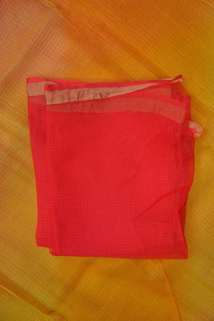 Silk Kota Multicolor Saree - Yellow & Warm Orange