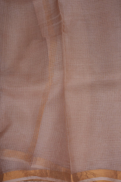 Silk Kota Multicolor Saree - Dusty Nude Shade