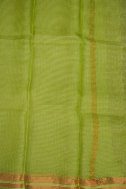 Silk Kota Plain Saree - Sage Green