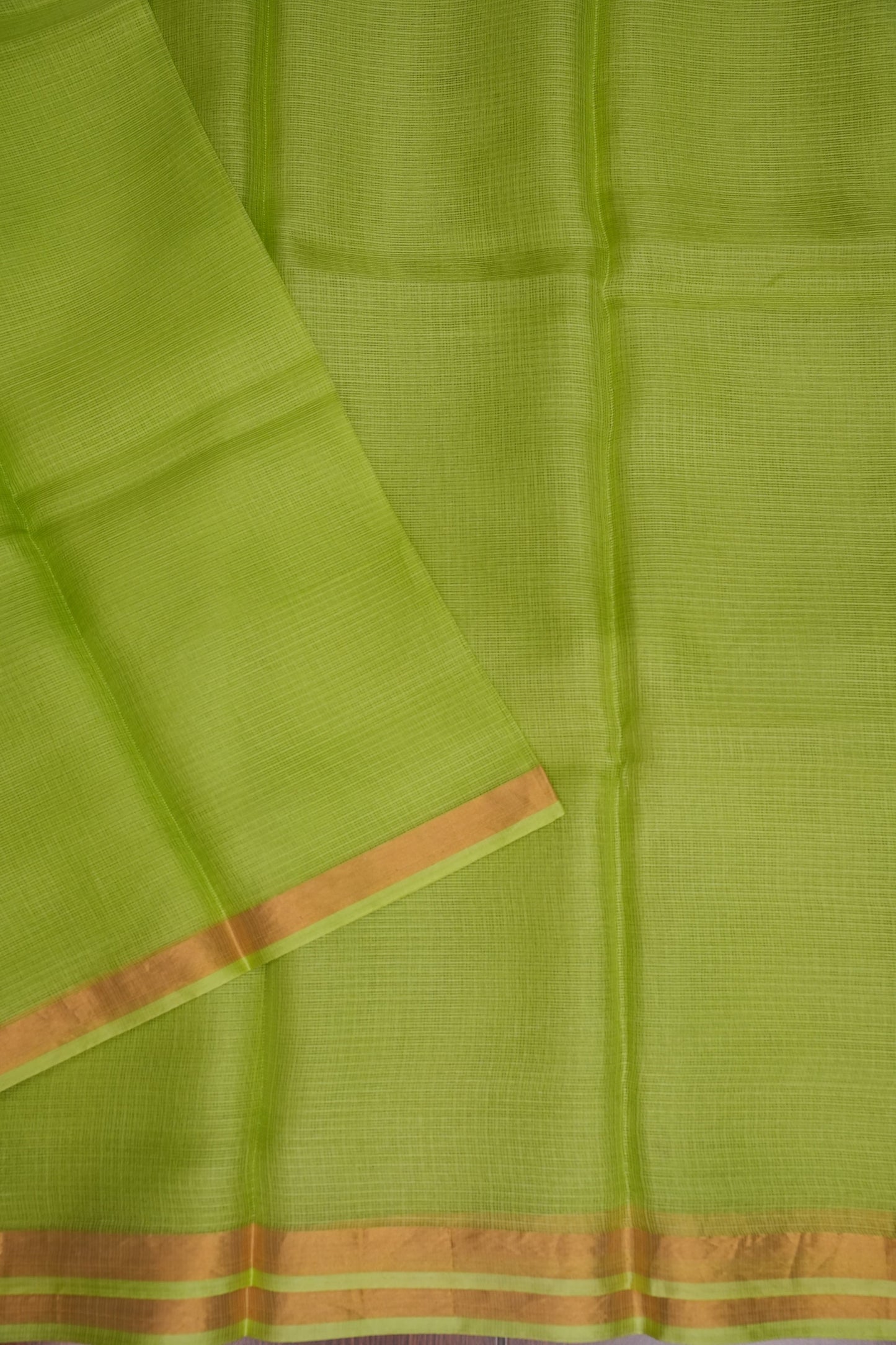 Silk Kota Plain Saree - Sage Green