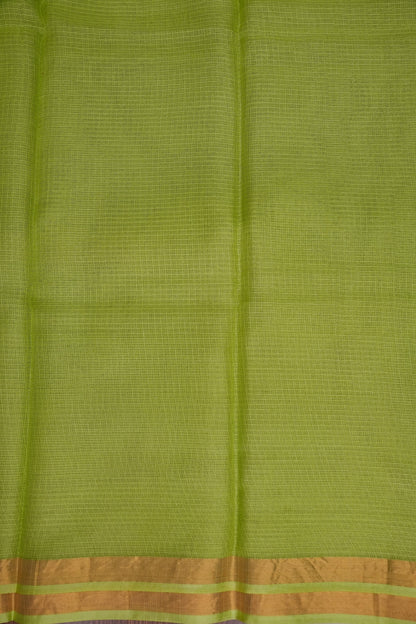 Silk Kota Plain Saree - Sage Green