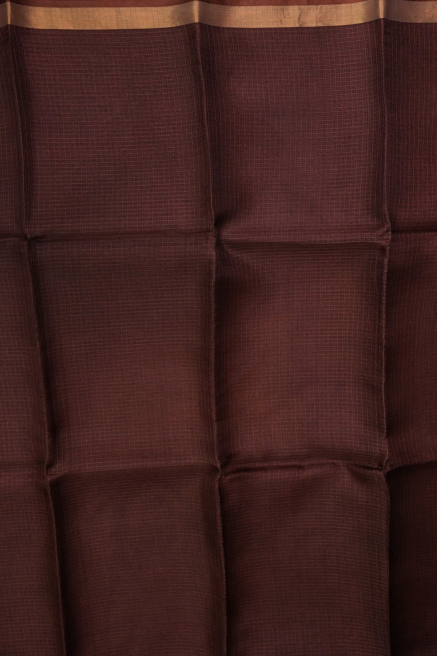 Silk Kota Plain Saree - Coffee