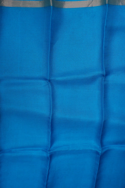 Silk Kota Plain Saree - Blue