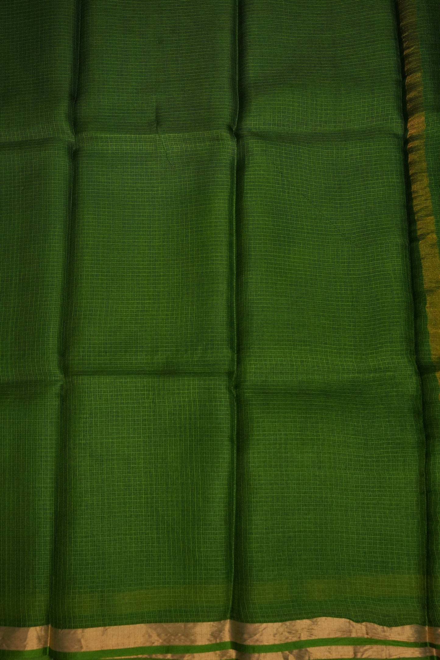 Silk Kota Plain Saree - Green