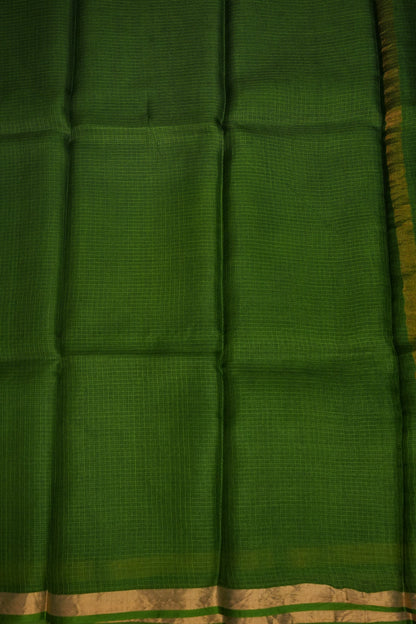 Silk Kota Plain Saree - Green