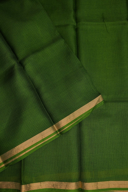 Silk Kota Plain Saree - Green