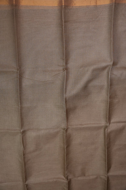 Silk Kota Plain Saree - Sand Beige