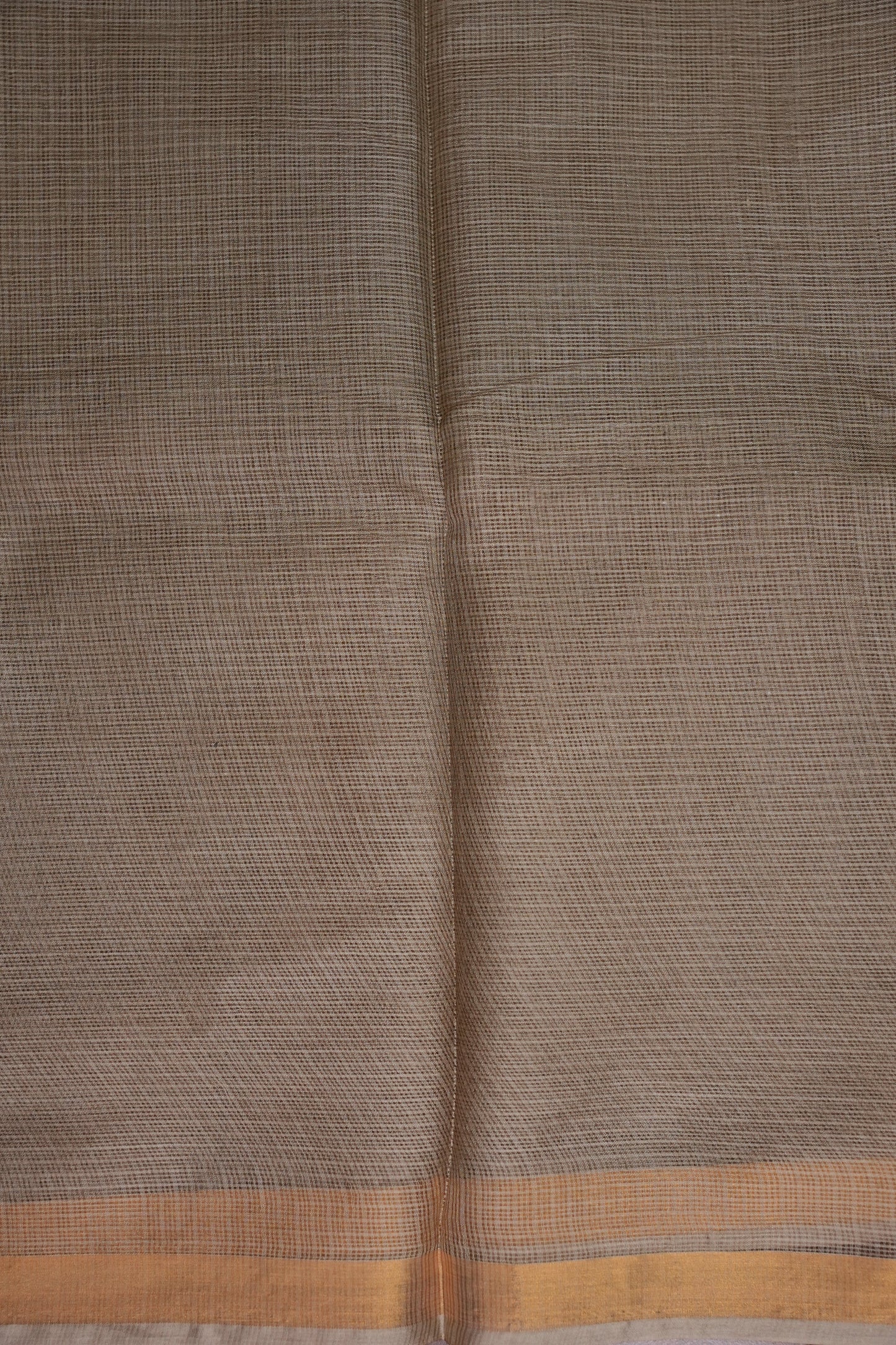 Silk Kota Plain Saree - Sand Beige