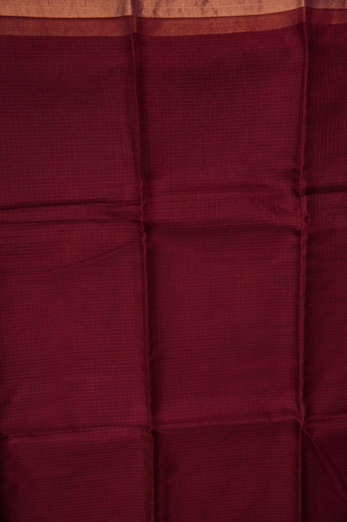 Silk Kota Plain Saree - Maroon