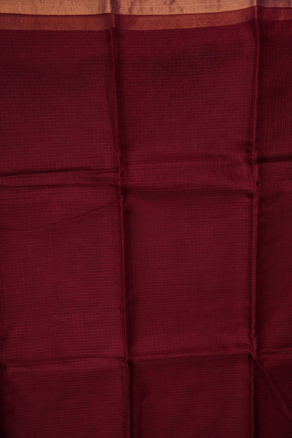 Silk Kota Plain Saree - Maroon