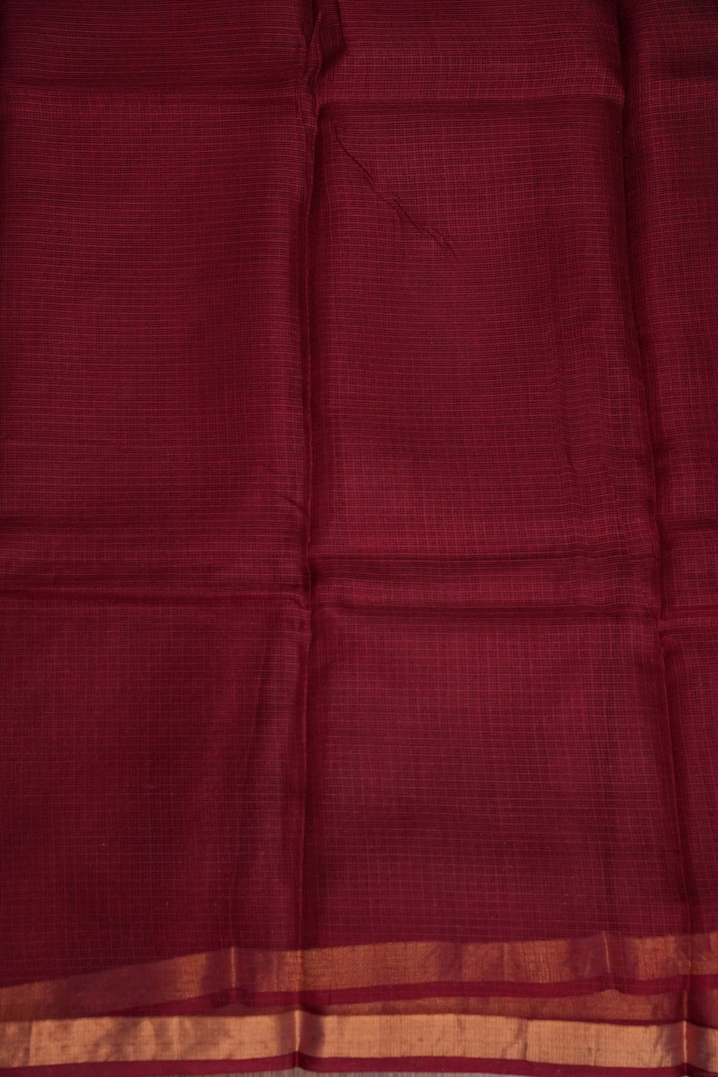 Silk Kota Plain Saree - Maroon