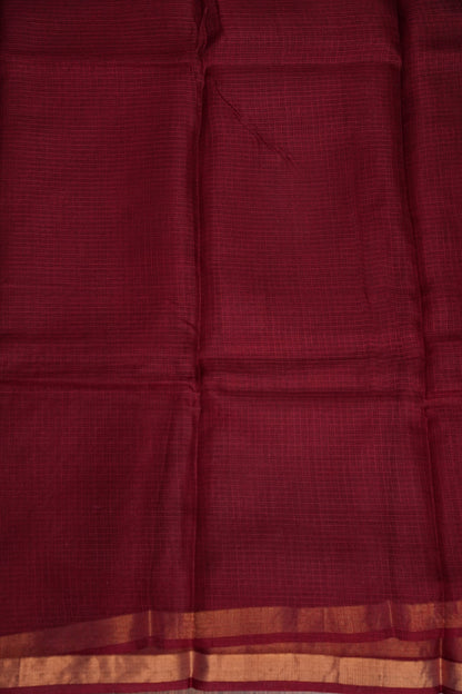 Silk Kota Plain Saree - Maroon