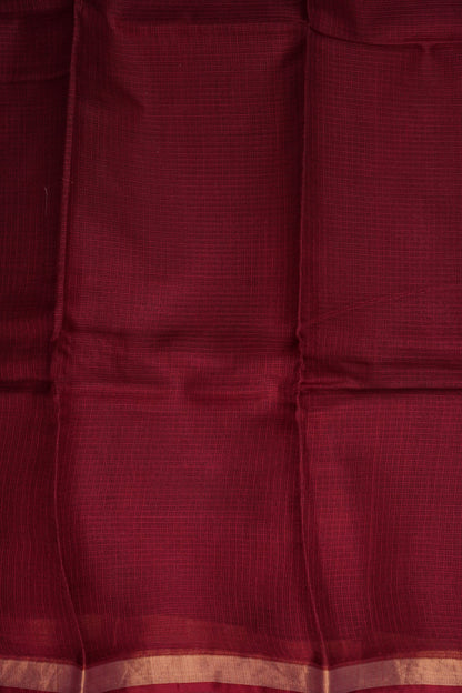 Silk Kota Plain Saree - Maroon