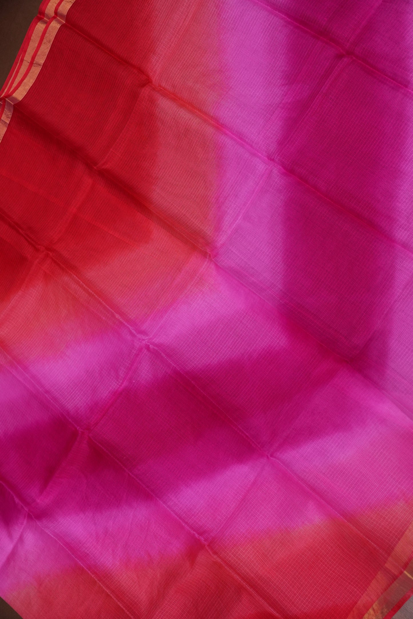Silk Kota Multicolor Saree - Pink & Red Tones