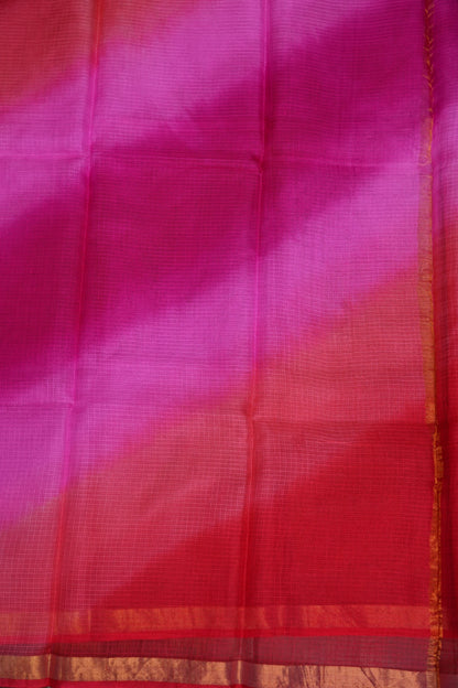 Silk Kota Multicolor Saree - Pink & Red Tones