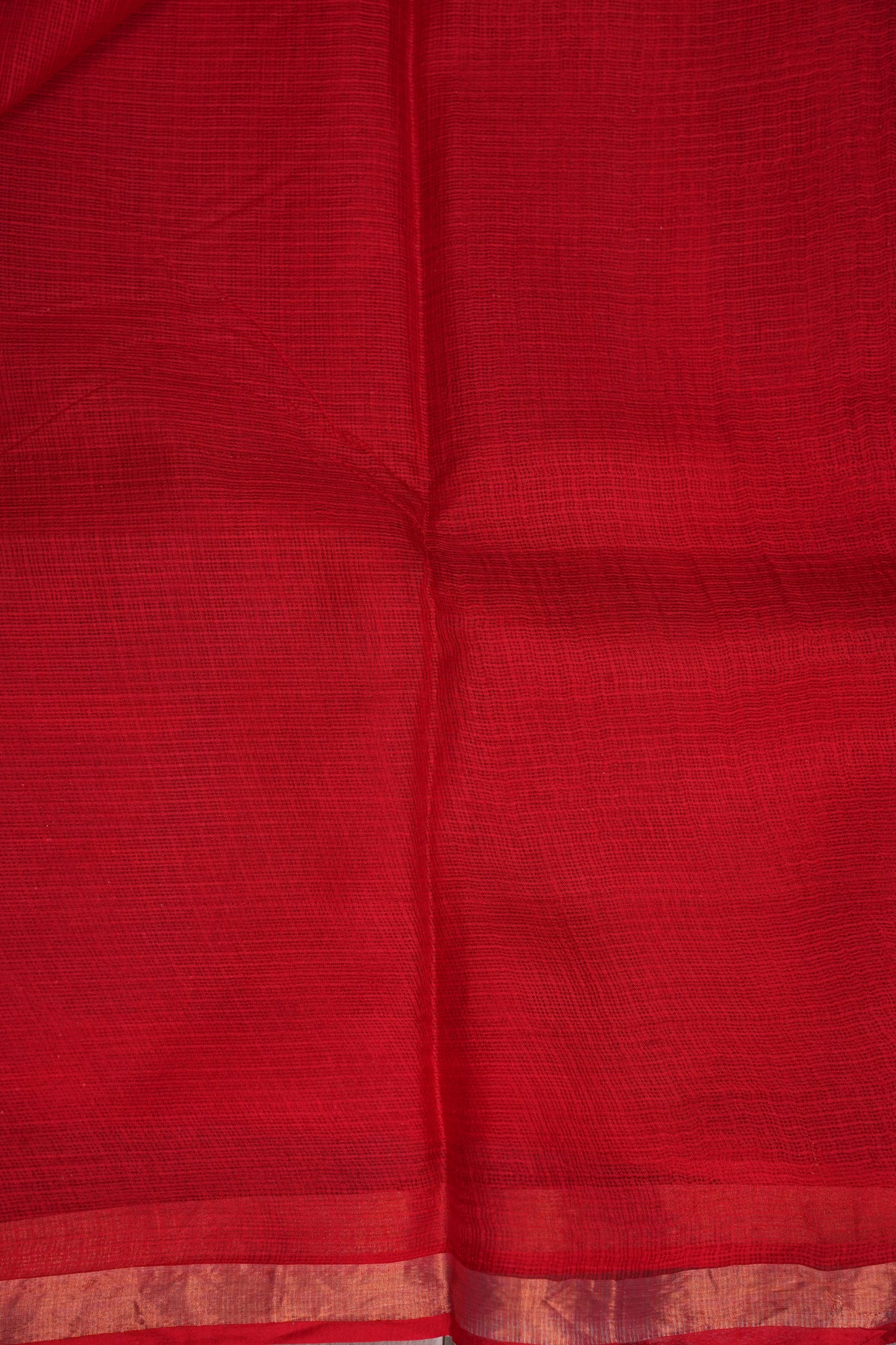 Silk Kota Plain Saree - Red
