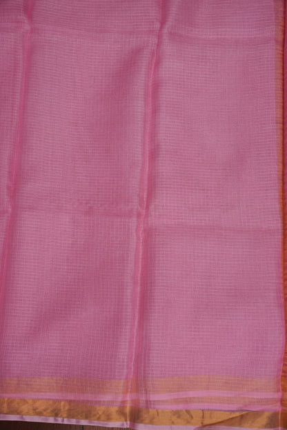 Silk Kota Plain Saree - Blush Pink
