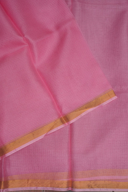 Silk Kota Plain Saree - Blush Pink