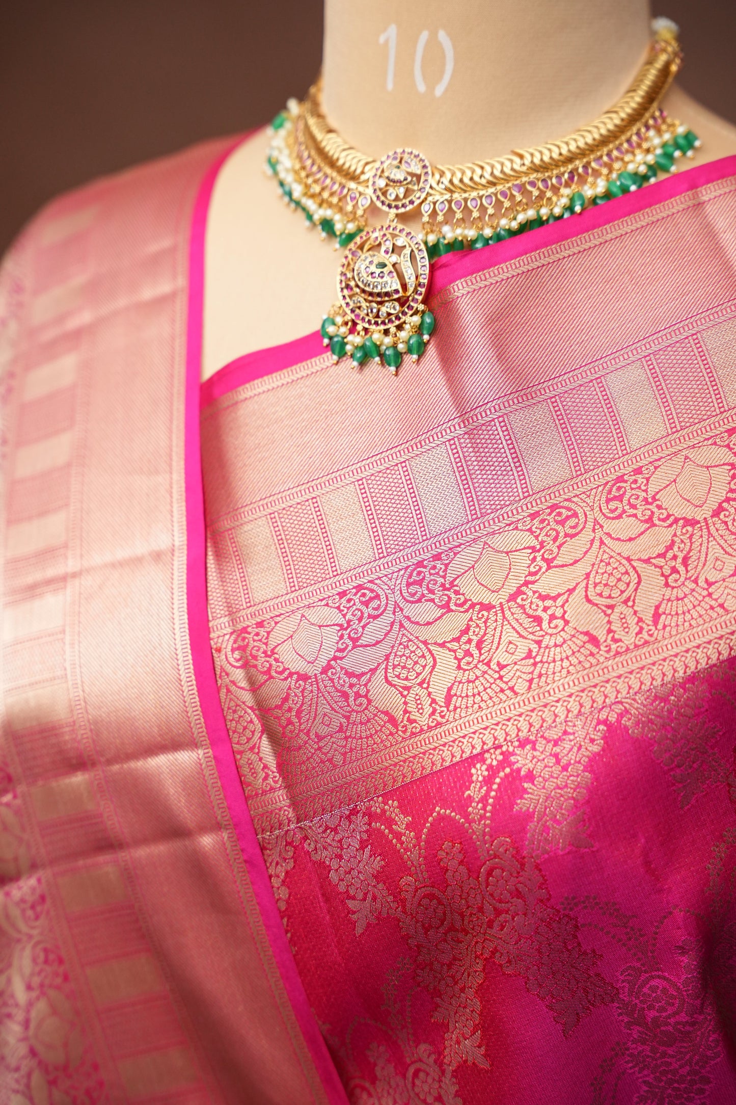Pure Kanchipuram Brocade Silk Saree - Pink| Silk Mark Certified