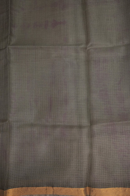 Silk Kota Shibori Tie & Dye Saree - Grey with Pink & White
