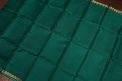 Silk Kota Plain Saree - Teal Green